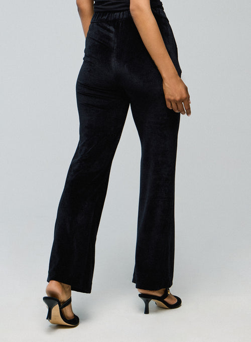 Schwarze gerade Hose aus Samt - MAJESTIC FILATURES