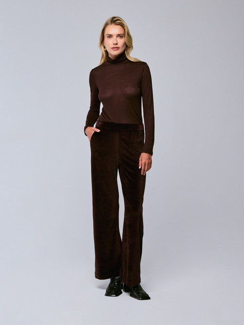 Lila Hose aus Bio-Baumwolle / Modal / Elasthan - MAJESTIC FILATURES