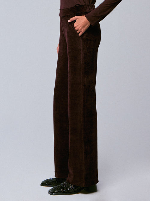 Lila Hose aus Bio-Baumwolle / Modal / Elasthan - MAJESTIC FILATURES