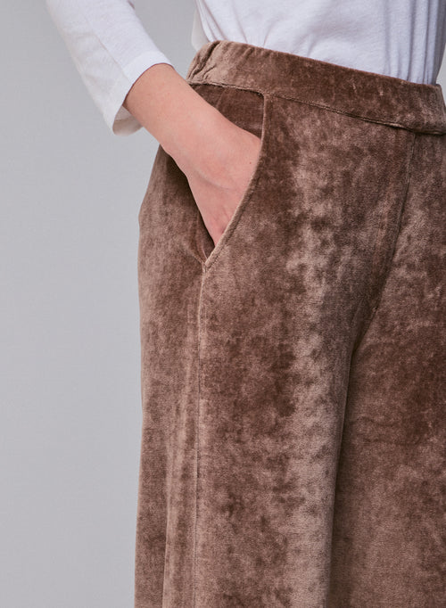 Beige pants in organic cotton / modal / elastane - MAJESTIC FILATURES