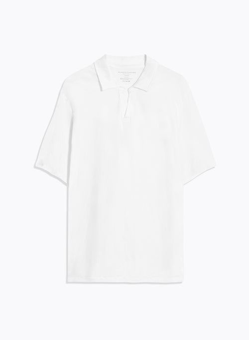 Polo Blanc Col Polo Manches Courtes en Coton organique / Elasthanne - MAJESTIC FILATURES