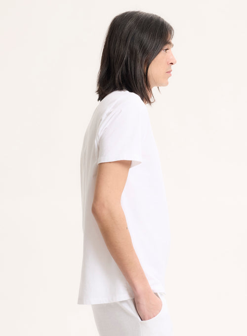 T-Shirt mit Rundhalsausschnitt und kurzen Ärmeln aus Baumwolle / Elasthan - MAJESTIC FILATURES