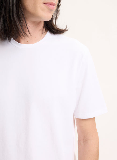 T-Shirt mit Rundhalsausschnitt und kurzen Ärmeln aus Baumwolle / Elasthan - MAJESTIC FILATURES