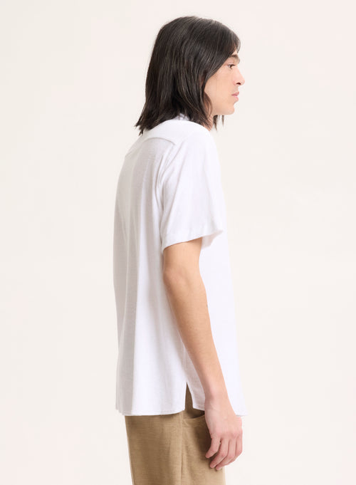White Collar Shirt Short Sleeve in Organic Cotton / Modal - MAJESTIC FILATURES