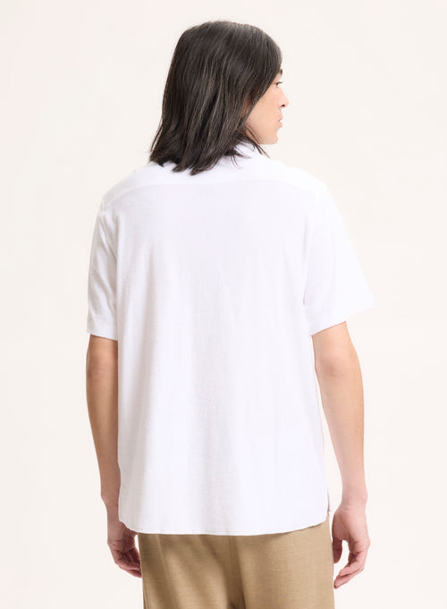 White Collar Shirt Short Sleeve in Organic Cotton / Modal - MAJESTIC FILATURES