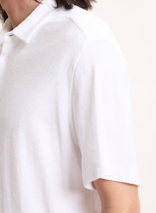 White Collar Shirt Short Sleeve in Organic Cotton / Modal - MAJESTIC FILATURES