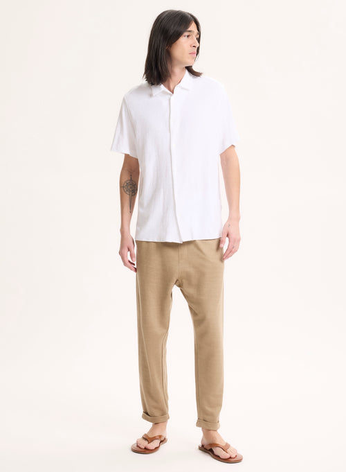 White Collar Shirt Short Sleeve in Organic Cotton / Modal - MAJESTIC FILATURES