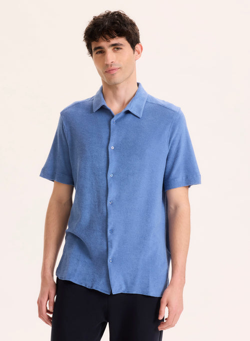 Blue Collar Shirt Short Sleeve Organic Cotton / Modal Shirt - MAJESTIC FILATURES