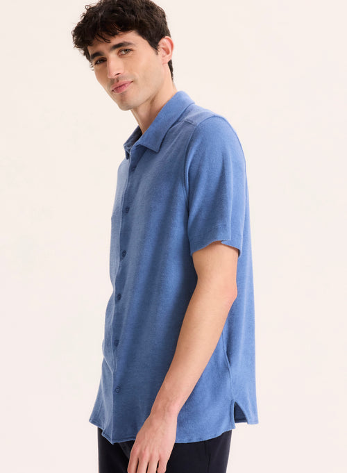 Blue Collar Shirt Short Sleeve Organic Cotton / Modal Shirt - MAJESTIC FILATURES