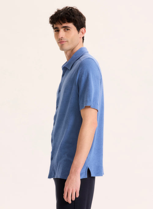 Blue Collar Shirt Short Sleeve Organic Cotton / Modal Shirt - MAJESTIC FILATURES