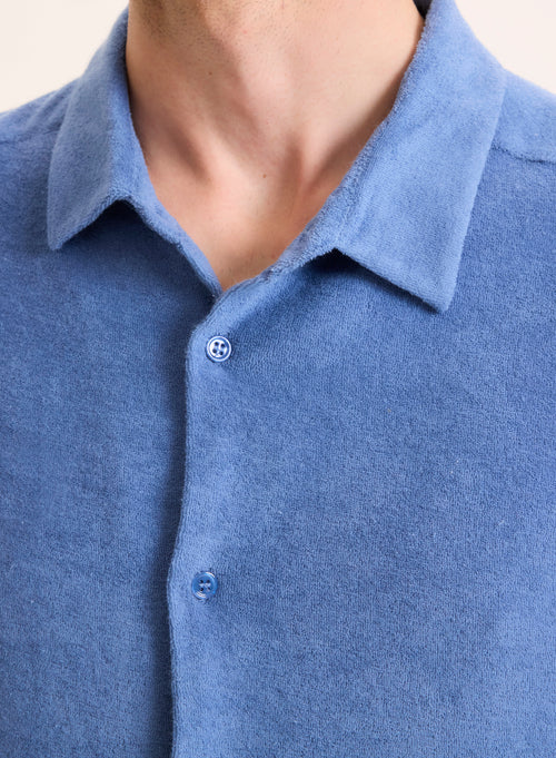 Blue Collar Shirt Short Sleeve Organic Cotton / Modal Shirt - MAJESTIC FILATURES