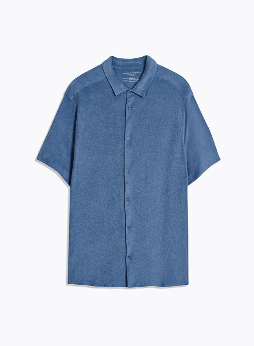 Blue Collar Shirt Short Sleeve Organic Cotton / Modal Shirt - MAJESTIC FILATURES