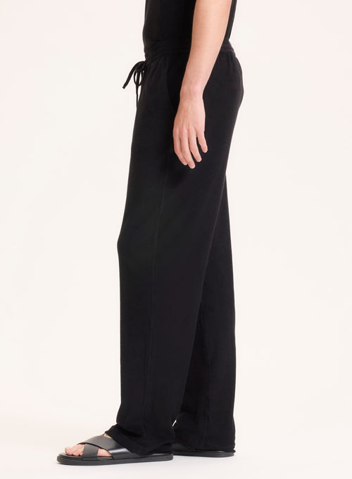 Pantalón Negro de Algodón Orgánico / Modal - MAJESTIC FILATURES