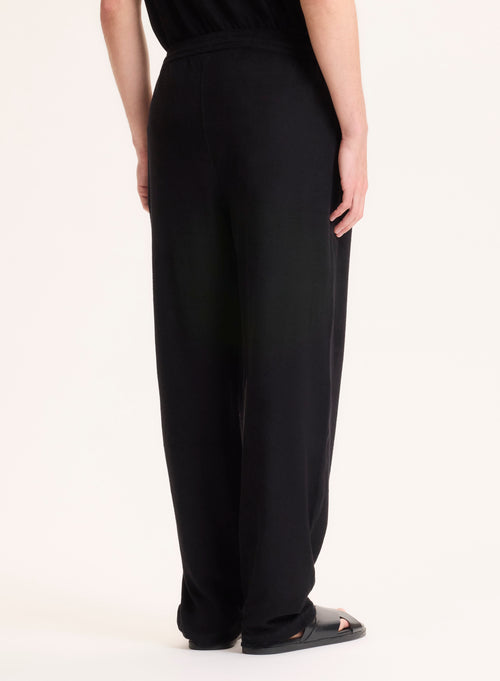 Pantalón Negro de Algodón Orgánico / Modal - MAJESTIC FILATURES