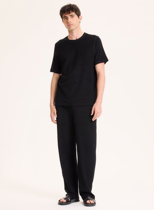 Pantalón Negro de Algodón Orgánico / Modal - MAJESTIC FILATURES