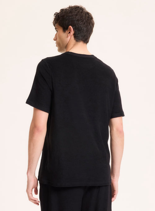 Black T-shirt Round Neck Short Sleeve in Organic Cotton / Modal - MAJESTIC FILATURES