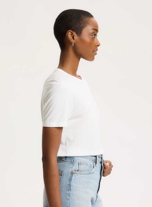 Milk T-Shirt Kurzarm Rundhalsausschnitt - MAJESTIC FILATURES