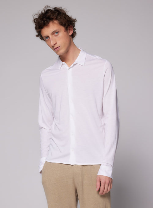 Langarmshirt aus Lyocel / Tencel / Baumwolle - MAJESTIC FILATURES