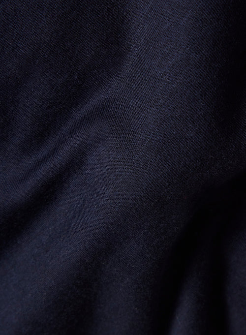 Navy Collar Long Sleeve Shirt Lyocell / Organic Cotton - MAJESTIC FILATURES