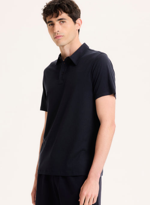 Polo Marine Manches Courtes en Lyocell, Tencel et Coton - MAJESTIC FILATURES