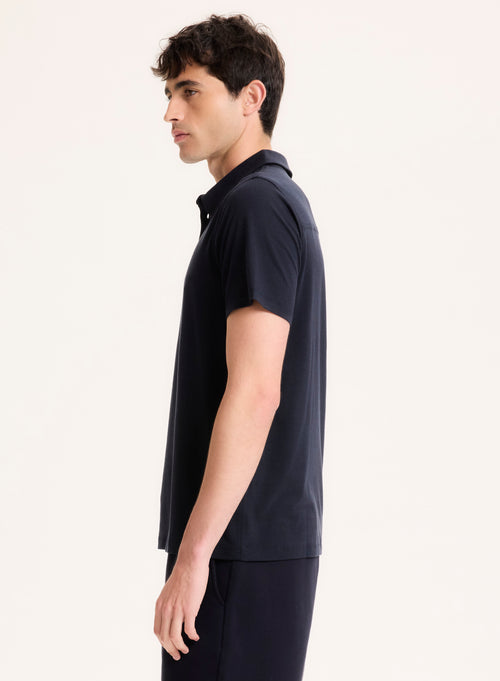 Polo Marine Manches Courtes en Lyocell, Tencel et Coton - MAJESTIC FILATURES