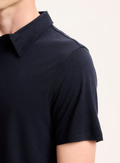 Polo Marine Manches Courtes en Lyocell, Tencel et Coton - MAJESTIC FILATURES