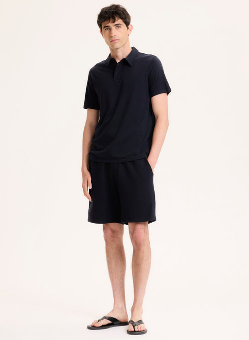 Polo Marine Manches Courtes en Lyocell, Tencel et Coton - MAJESTIC FILATURES