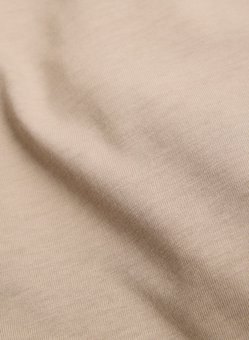 Beige T-shirt Round Neck Short Sleeve - MAJESTIC FILATURES