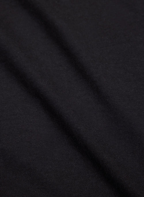 Schwarzes T-Shirt mit Rundhalsausschnitt und kurzen Ärmeln aus Lyocell / Tencel / organischer Baumwolle - MAJESTIC FILATURES