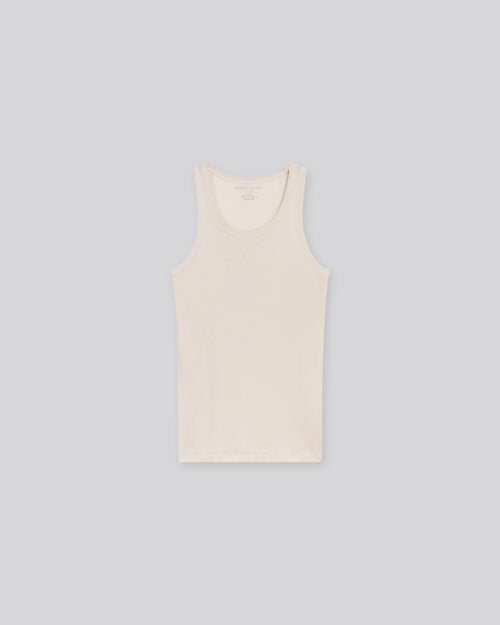 Top Gris Cuello Redondo Sin Mangas en Lyocell / Tencel / Algodón - MAJESTIC FILATURES