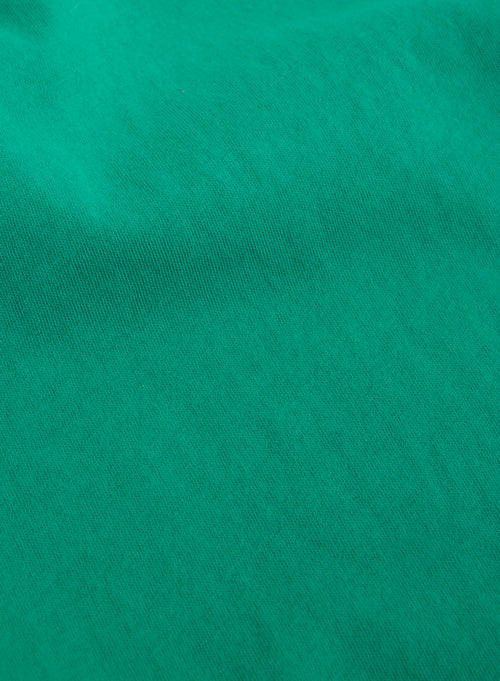 Green V-neck short-sleeved dress in organic cotton - MAJESTIC FILATURES