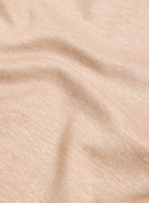 Cárdigan beige con cuello de manga larga con capucha en lino / algodón orgánico - MAJESTIC FILATURES