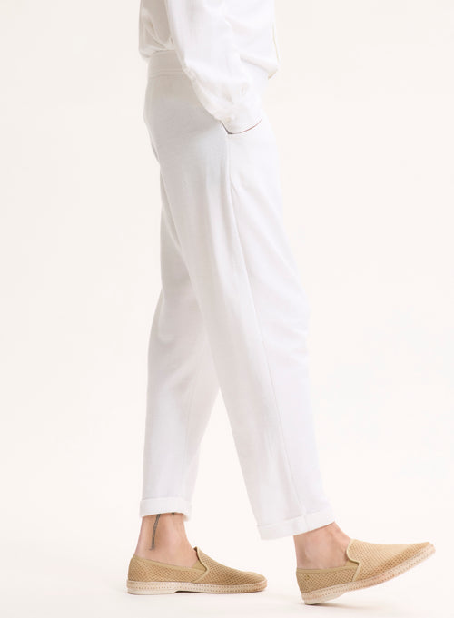 Pantalón de lino blanco / algodón orgánico - MAJESTIC FILATURES