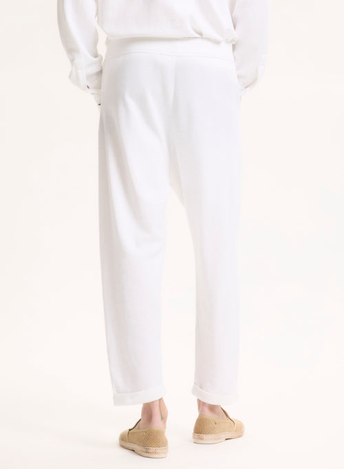 Pantalón de lino blanco / algodón orgánico - MAJESTIC FILATURES