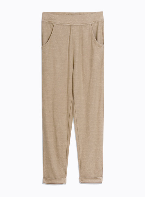 Beige Hose aus Leinen / Bio-Baumwolle - MAJESTIC FILATURES