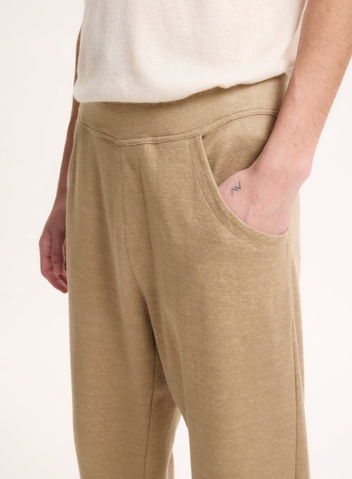 Beige Hose aus Leinen / Bio-Baumwolle - MAJESTIC FILATURES