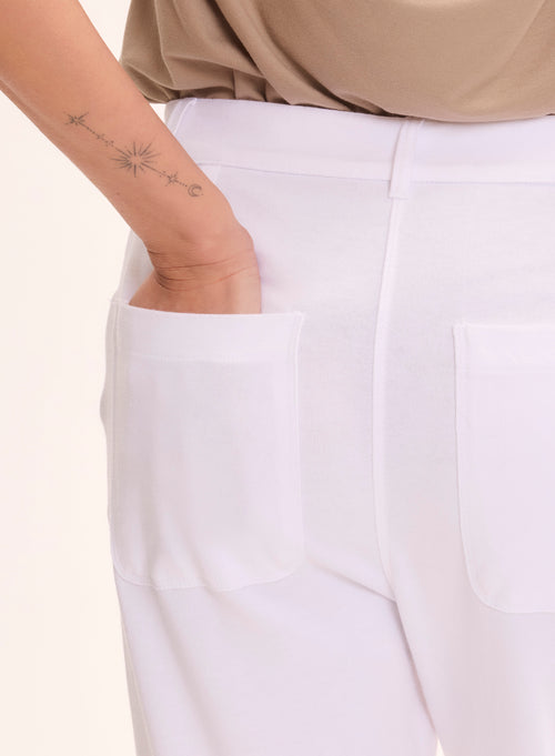 White organic cotton pants - MAJESTIC FILATURES