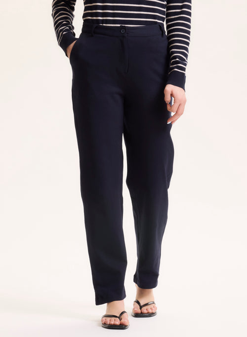 Navy Organic Cotton Pants - MAJESTIC FILATURES