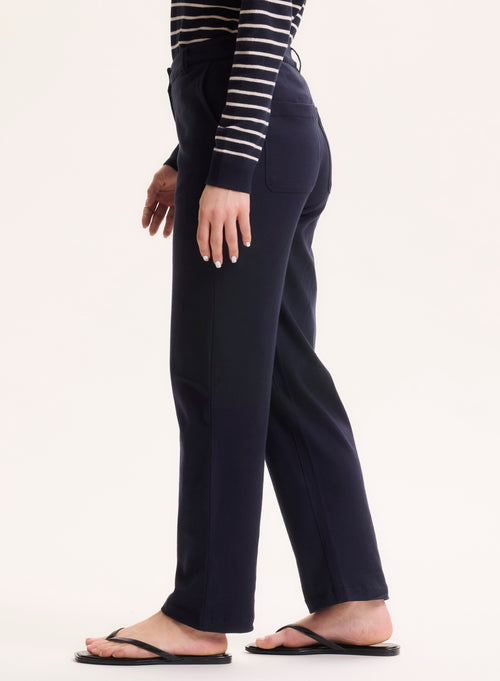 Navy Organic Cotton Pants - MAJESTIC FILATURES
