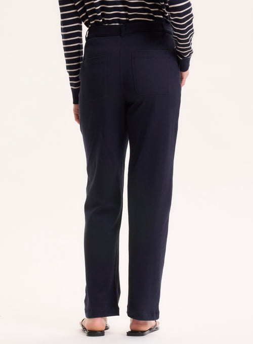 Navy Organic Cotton Pants - MAJESTIC FILATURES