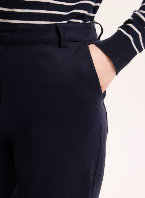 Navy Organic Cotton Pants - MAJESTIC FILATURES