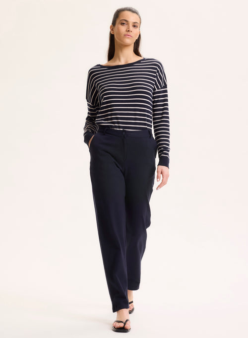 Navy Organic Cotton Pants - MAJESTIC FILATURES