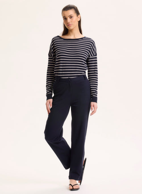 Navy Organic Cotton Pants - MAJESTIC FILATURES
