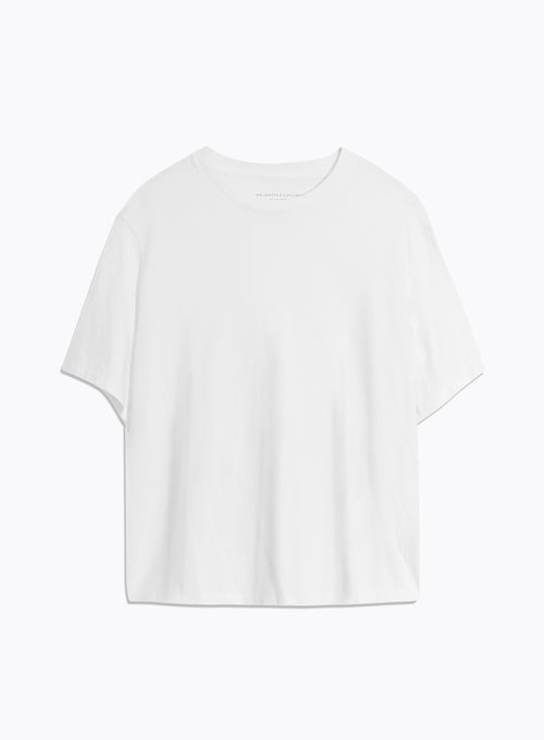 Weißes Oversize-T-Shirt mit Rundhalsausschnitt und kurzen Ärmeln aus organischer Baumwolle - MAJESTIC FILATURES