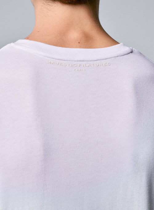 Camiseta Blanca Cuello Redondo Manga Corta en Algodón Orgánico - MAJESTIC FILATURES