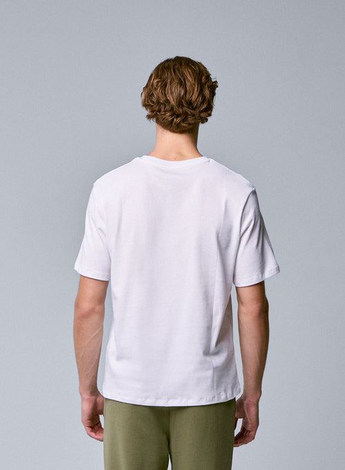 Camiseta Blanca Cuello Redondo Manga Corta en Algodón Orgánico - MAJESTIC FILATURES