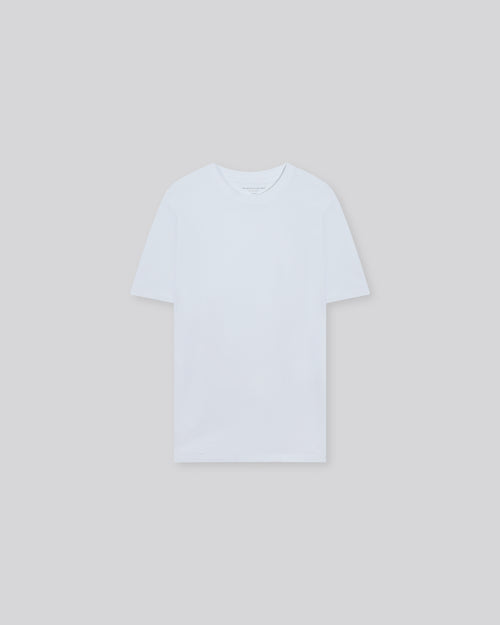 Camiseta Blanca Cuello Redondo Manga Corta en Algodón Orgánico - MAJESTIC FILATURES