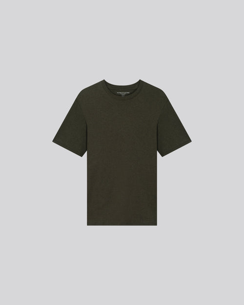 Green Round Neck Short Sleeve T-Shirt in Organic Cotton - MAJESTIC FILATURES