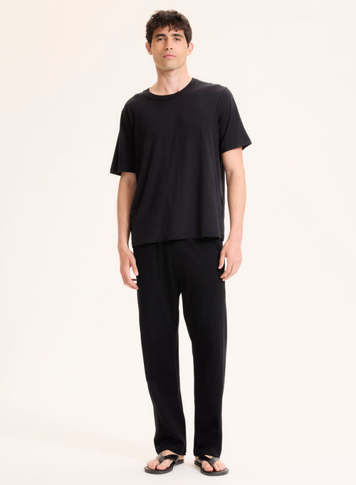 Pantalon Noir en Coton organique - MAJESTIC FILATURES