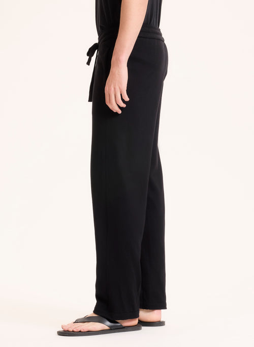 Pantalon Noir en Coton organique - MAJESTIC FILATURES